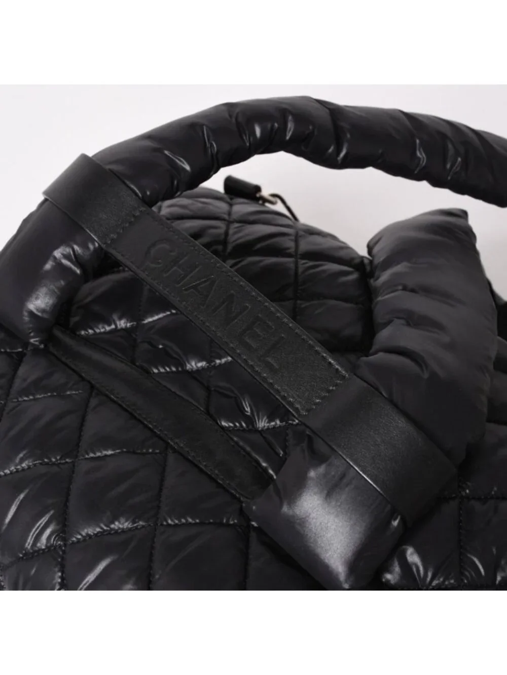 Chanel Coco Cocoon Backpack Leather Black Silver